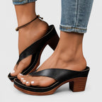 Waverly - Women's Thong Sandals with Stacked Block Heel