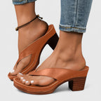 Waverly - Women's Thong Sandals with Stacked Block Heel