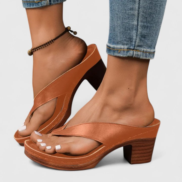 Waverly - Women's Thong Sandals with Stacked Block Heel