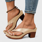 Waverly - Women's Thong Sandals with Stacked Block Heel