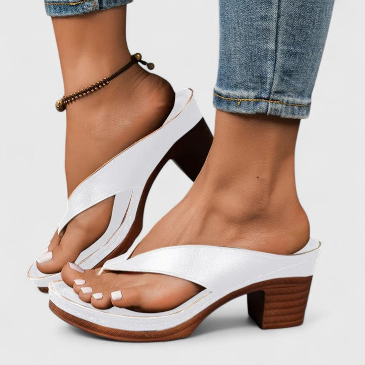 Waverly - Women's Thong Sandals with Stacked Block Heel