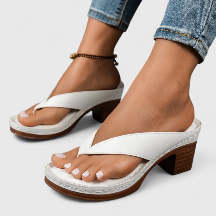 Waverly - Women's Thong Sandals with Stacked Block Heel