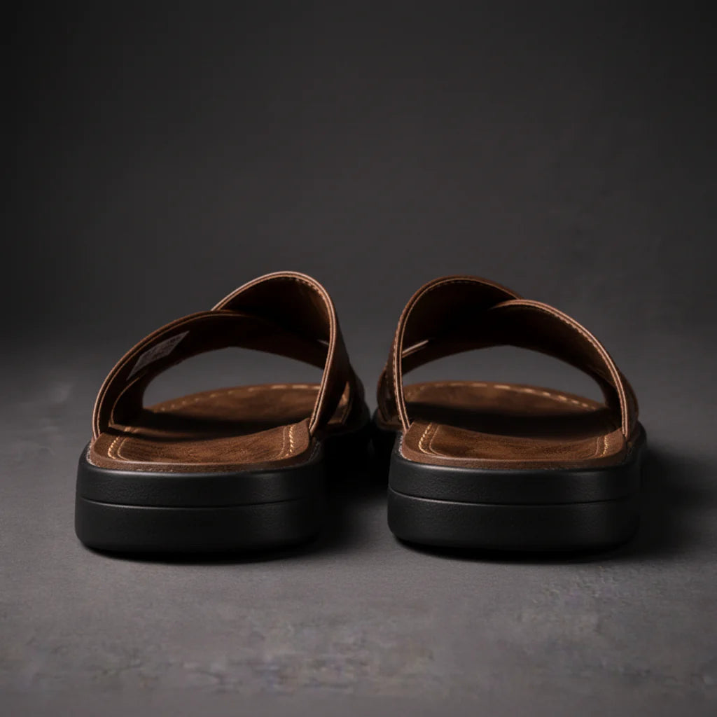 Wells - Men's Cross-Strap Slip-On Sandals