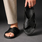Wells - Men's Cross-Strap Slip-On Sandals