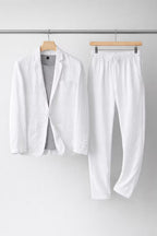 Zayn - Men's Linen Notch-Lapel Blazer and Trouser Set