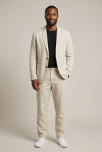 Zayn - Men's Linen Notch-Lapel Blazer and Trouser Set